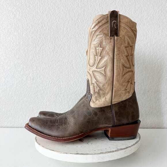 Rod Patrick Mens Cowboy Boots 15AAA Brown Bison Western Leather Sole Blunt Toe - Picture 4 of 13
